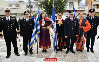 Αργοστόλι - Η επίσημη Δοξολογία και οι καταθέσεις στεφάνων για τον εορτασμό της 25ης Μαρτίου