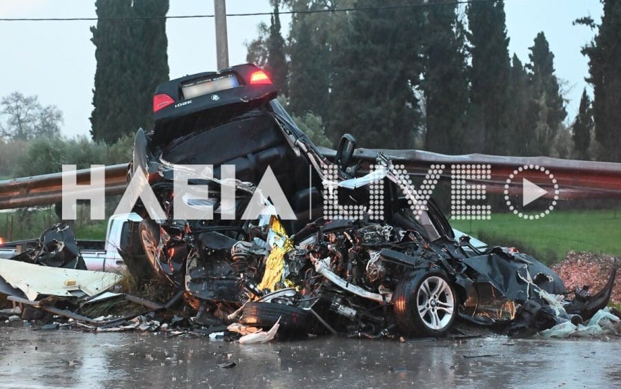 Πατρών - Πύργου: Σφοδρή μετωπική αυτοκινήτου με λεωφορείο από την Κεφαλονιά