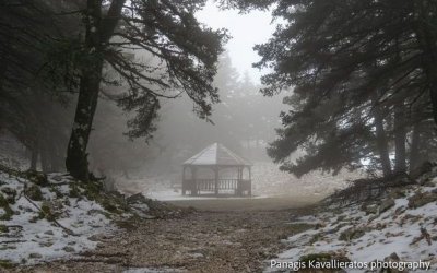 Έπεσαν τα πρώτα χιόνια στον Αίνο (εικόνες)