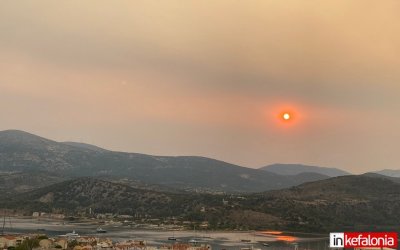 O καπνός από την πυρκαγιά στον Έβρο &quot;σκέπασε&quot; την Κεφαλονιά! (εικόνα από δορυφόρο)