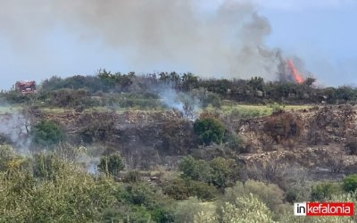 Φωτιά στον Θηράμονα (εικόνες)