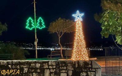 Τα φωταγωγημένα Χριστουγεννιάτικα δέντρα του Δήμου Αργοστολίου